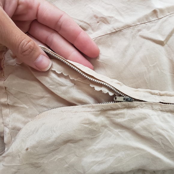 1950s 1960s Vintage Silk Nude Beige V Neck Tank Crop Top - Picture 6 of 9